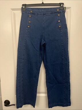 Old Navy Dark Blue Wide-Leg Sailor Button Jeans